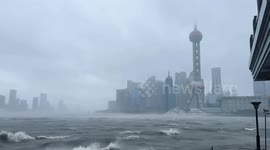 Typhoon Bebinca hits Shanghai, China