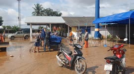 Typhoon floods recede revealing muddy aftermath in northern Thailand