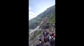 Landslide crashes down mountain forcing road closure in India