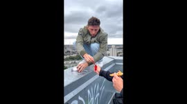 Firecracker Sends Metal Bowl Flying Right Into Noggin