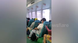 Ferry battered by large waves from Typhoon Bebinca