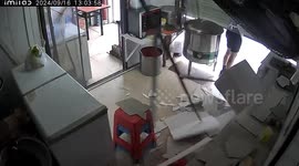 Shopkeeper avoids roof collapse by seconds as Typhoon Bebinca battered eastern China