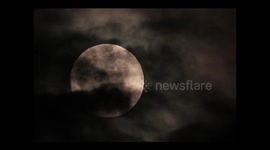 September 2024 full moon is a supermoon and harvest moon is seen in Tanah Datar, West Sumatra, Indonesia, on September 17, 2024.