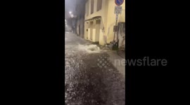 Italy: Water Gushes Out Of Manhole In Naples As Thunderstorm Hits Campania