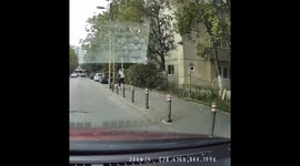 Close Call: Pedestrian vs. Concrete Pole! Pedestrian hitting sidewalk concrete pole, luckily he did not get any severe injuries