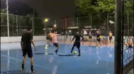 Football player falls on face during game in Caracas