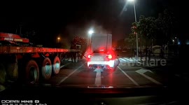 Tesla seriously damaged by huge concrete block that slid off braking truck in China