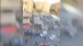 Lebanon: Angry Lebanese throw stones at a UNIFIL vehicle in Southern Lebanon