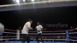 Dubois displays his power on the pads ahead of his show down against Joshua this weekend