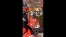 Green Halloween spirit hits shopper and knocks her down in Southaven, Mississippi