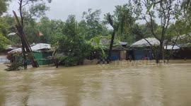 Flooding in the Rohingya refugee camp in Cox's Bazar has left thousands homeless, and landslides have killed three people.