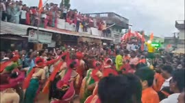 Nine injured as building collapses during procession through streets of central Indian city