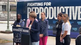 US: Gov. Maura Healey Speaks at Stop on Reproductive Freedom Bus Tour