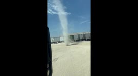 Dust Devil in a Dirt Parking Lot