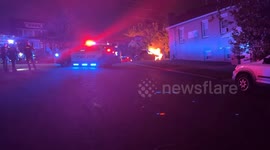 A car got on fire burning heavily