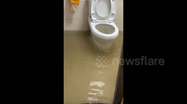 Shanghai battered by back-to-back typhoons: Homes flooded as second storm strikes, with water gushing through doors and toilets