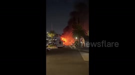US: Luxury Yacht Sinks After Catching Fire In California