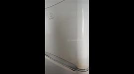 Fridge freezer in Valencia completely frozen over