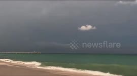 US: Multiple lightning flashes in stormy sky in Dania Beach