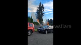 US: Fire Burns Trees At Golf Course In Tacoma, Washington 2