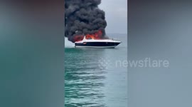 Four flee luxury yacht ablaze at sea in Colombia