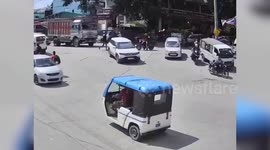 India: Tragic road accident in northern India: truck crushes scooty riders