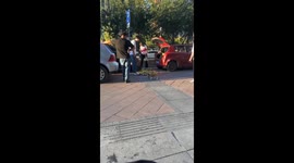 Dog grabs corn from vendor in Changchun, China