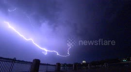 Slow Motion Lightning Over Wascana Lake (available in FHD at 120fps) #spectacular #storm #saskatchewan