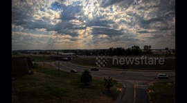 City time-lapse of a busy Arkansas street in Fort Smith, Arkansas 4K