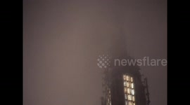 Camcorder Footage of Empire State Building Shrouded in fog during wet snowfall - Part 2