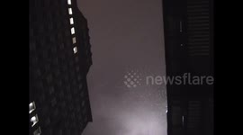 Camcorder Footage of Empire State Building Shrouded in fog during wet snowfall - Part 6