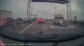 Out-of-control lorry ploughs through 16 cars when brakes fail