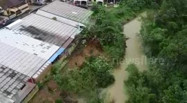 Canal embankment collapses as heavy rain batters Thailand