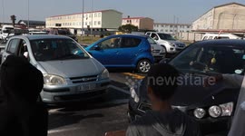 Cape Town community blocks intersection. during peak hour traffic over electricity tariffs