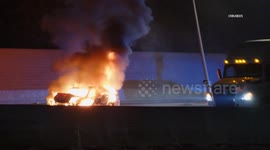 US: Studio City Fiery Crash on 134 Freeway