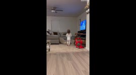 Girl Overjoyed to See Her Grandparents
