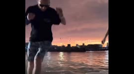 Lightning strikes Russian tourist on pier in Batumi, Georgia