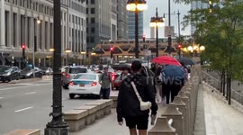 Rainy Morning Commute in Chicago
