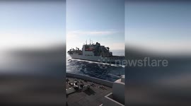 France: USS New York Engages in Strategic Replenishment at Sea
