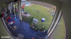 Frankie Falls From Pool Ladder