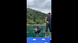 Backflip into water ends with surprise landing in Terengganu, Malaysia