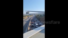 Lebanon: Queue Of Cars Entering Beirut
