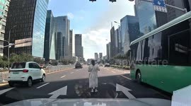 Motorists save blind woman after she wandered into busy road