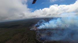 Kilauea volcano lava overflows at Napau crater