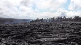 Rivers of lava flow across Kilauea volcano in Hawaii