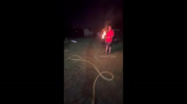 Lighting Fire Sends a Shockwave Through Yard