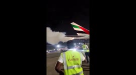 Emirates flight to Dubai delayed when smoke pours from engine