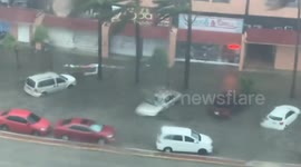 Hurricane Helene ravages Cancun, leaving cars submerged and piers destroyed