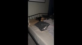 Child sleeps with head tilted back in Phoenix, Arizona