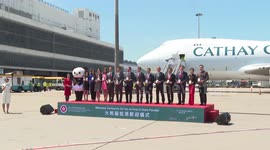 Giant panda pair arrive in Hong Kong